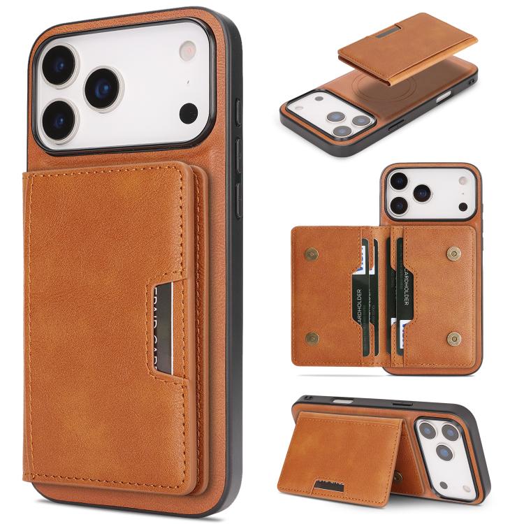 Kalebol Strong MagSafe Magnetic Two-Fold Card Bag Leather Phone Case, For iPhone Fold, For iPhone 18 Pro, For iPhone 18 Pro Max, For iPhone 17 Pro Max, For iPhone 17 Pro, For iPhone 17, For iPhone Air, For iPhone 17e / 16e