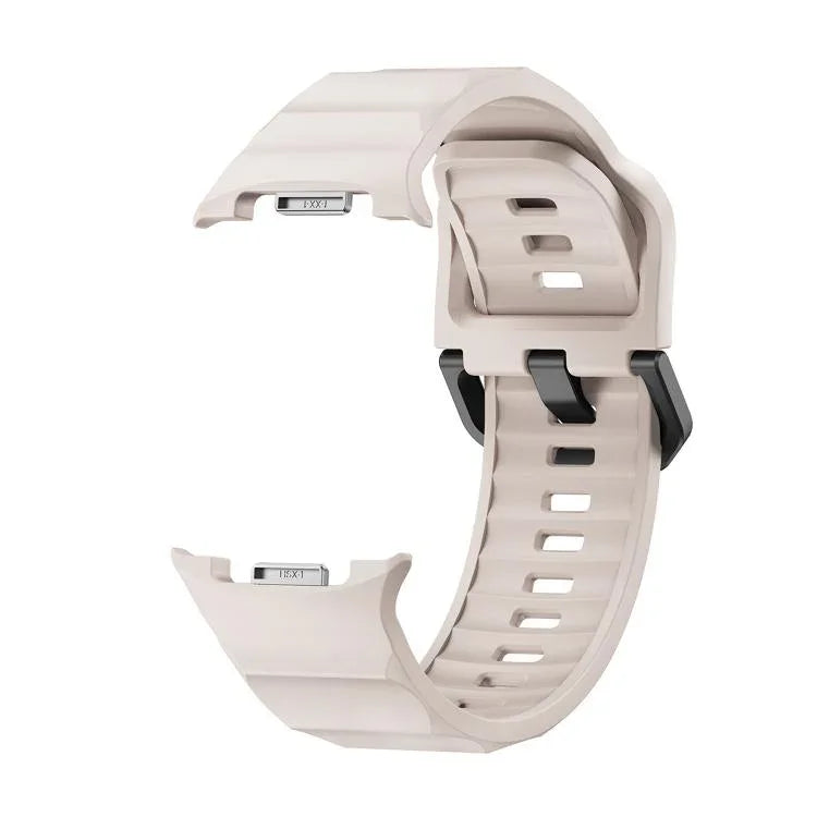 Wave Black Buckle Silicone Watch Band, For Samsung Galaxy Watch8 / Watch8 Classic