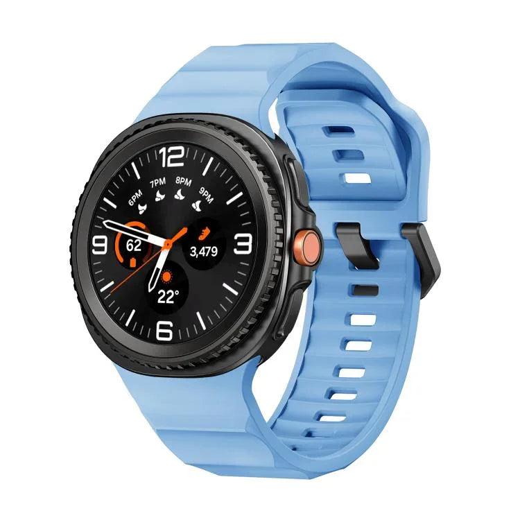 Wave Black Buckle Silicone Watch Band, For Samsung Galaxy Watch8 / Watch8 Classic