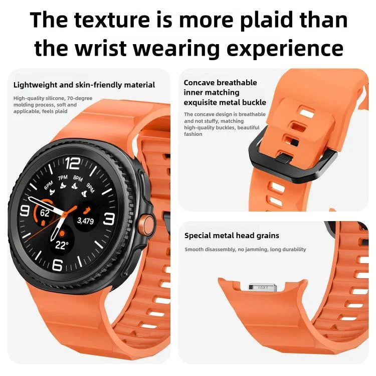 Wave Black Buckle Silicone Watch Band, For Samsung Galaxy Watch8 / Watch8 Classic