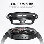 ENKAY Hat-Prince Full Coverage Tempered Glass Film Integrated PC Watch Case, For Samsung Galaxy Watch8 44mm, For Samsung Galaxy Watch8 40mm