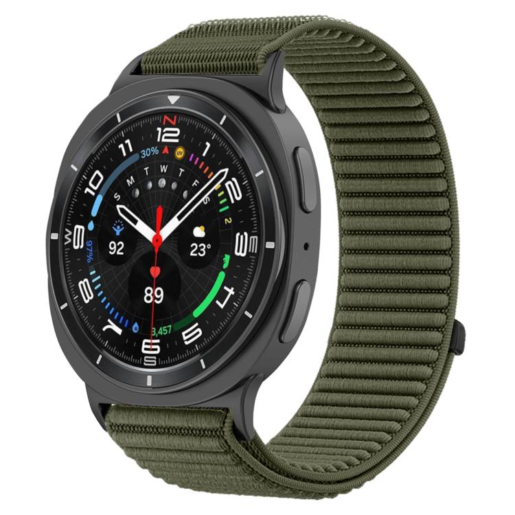 Woven Nylon Hook And Loop Fastener Metal Interface Watch Band, For Samsung Galaxy Watch8 / Watch8 Classic