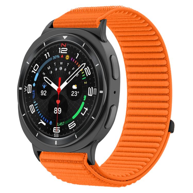 Woven Nylon Hook And Loop Fastener Metal Interface Watch Band, For Samsung Galaxy Watch8 / Watch8 Classic