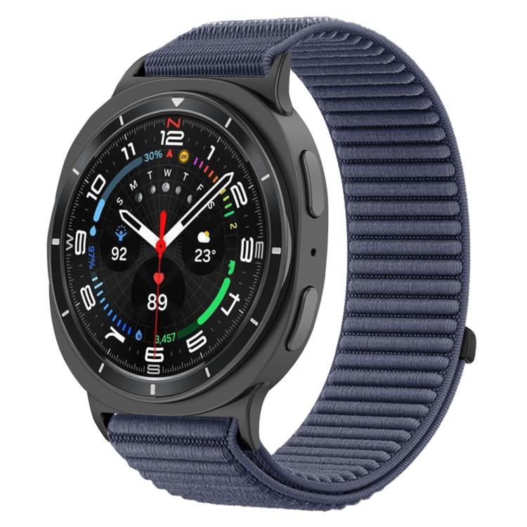 Woven Nylon Hook And Loop Fastener Metal Interface Watch Band, For Samsung Galaxy Watch8 / Watch8 Classic