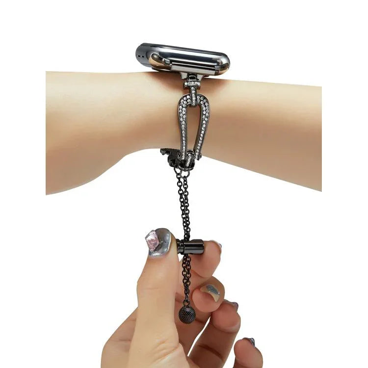 U-Shaped Diamond Bracelet Zinc Alloy Watch Band, For Apple Watch 46mm / 49mm / 45mm / 44mm, For Apple Watch 42mm / 41mm / 40mm / 38mm