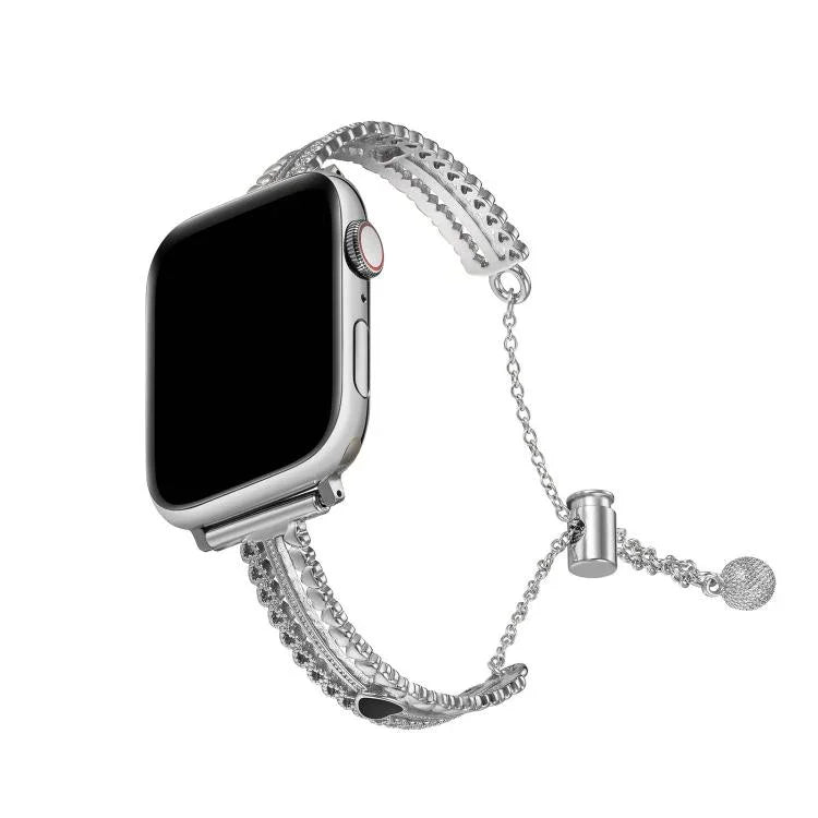 White Stone Love Bracelet Zinc Alloy Watch Band, For Apple Watch 46mm / 49mm / 45mm / 44mm, For Apple Watch 42mm / 41mm / 40mm / 38mm
