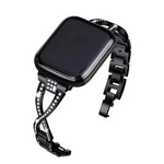 Crossed Diamond Zinc Alloy Watch Band, For Apple Watch 46mm / 49mm / 45mm / 44mm, For Apple Watch 42mm / 41mm / 40mm / 38mm