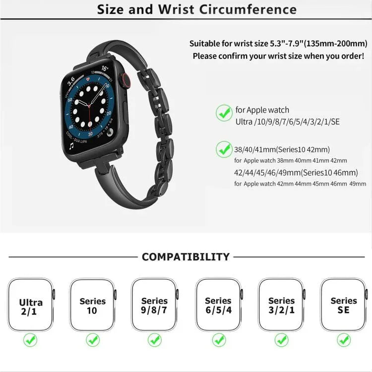 Metal Bracelets Zinc Alloy Watch Band, For Apple Watch 46mm / 49mm / 45mm / 44mm, For Apple Watch 42mm / 41mm / 40mm / 38mm