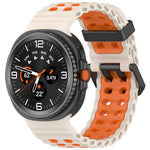 Marine Dual Buckle Two Color Silicone Watch Band, For Samsung Galaxy Watch8 / Watch8 Classic