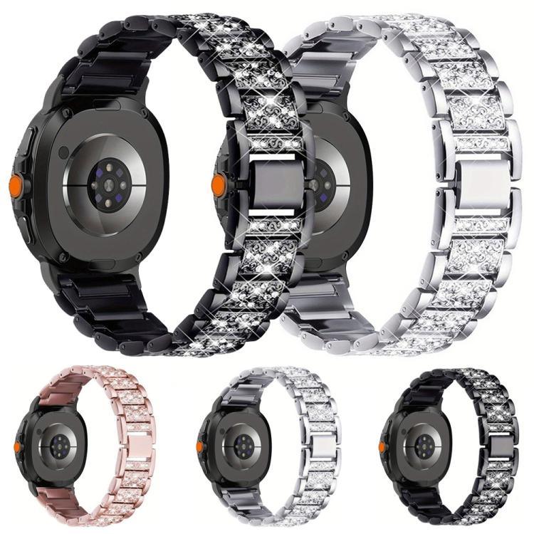 Triple Beads Diamond Metal Watch Band, For Samsung Galaxy Watch8 / Watch8 Classic