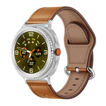 Classic Buckle Genuine Leather Watch Band, For Samsung Galaxy Watch8 / Watch8 Classic