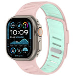 Oblique Buckle Breathable Two-Color Silicone Watch Band, For Apple Watch 46mm / 49mm / 45mm / 44mm