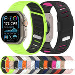 Oblique Buckle Breathable Two-Color Silicone Watch Band, For Apple Watch 46mm / 49mm / 45mm / 44mm