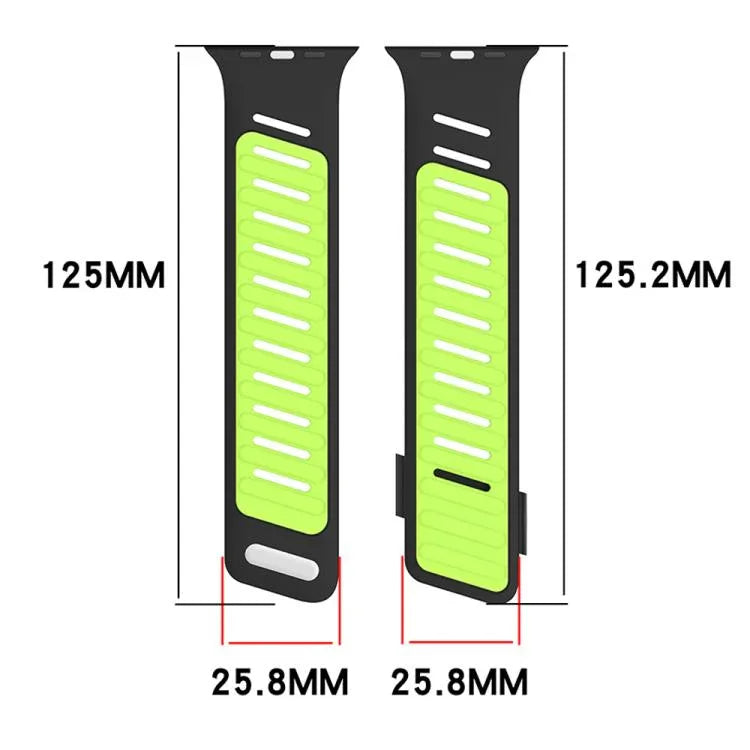 Oblique Buckle Breathable Two-Color Silicone Watch Band, For Apple Watch 46mm / 49mm / 45mm / 44mm