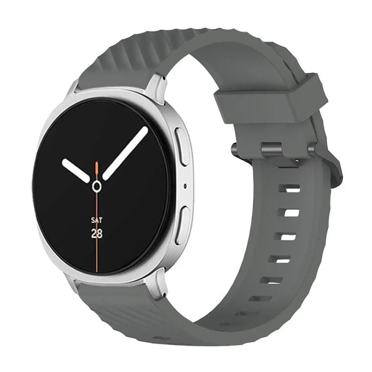 Black Buckle Spruce Silicone Watch Band, For Samsung Galaxy Watch8 / Watch8 Classic