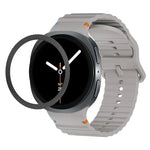 Rhombic Texture Bezel and Wavy Grain Stitched Color Buckle Silicone Watch Band, For Samsung Galaxy Watch8 44mm, For Samsung Galaxy Watch8 40mm