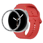 Speed Bezel and Wavy Grain Stitched Color Buckle Silicone Watch Band, For Samsung Galaxy Watch8 44mm, For Samsung Galaxy Watch8 40mm