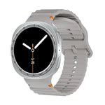 Speed Bezel and Wavy Grain Stitched Color Buckle Silicone Watch Band, For Samsung Galaxy Watch8 44mm, For Samsung Galaxy Watch8 40mm