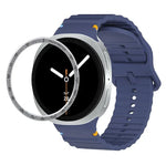 Speed Bezel and Wavy Grain Stitched Color Buckle Silicone Watch Band, For Samsung Galaxy Watch8 44mm, For Samsung Galaxy Watch8 40mm