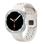 Diamond Bezel and Black Reverse Buckle Silicone Watch Band, For Samsung Galaxy Watch8 44mm, For Samsung Galaxy Watch8 40mm