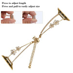 Copper-Inlaid Zircon 5-petal Flower Bracelet Watch Band, For Apple Watch 46mm / 49mm / 45mm / 44mm, For Apple Watch 42mm / 41mm / 40mm / 38mm