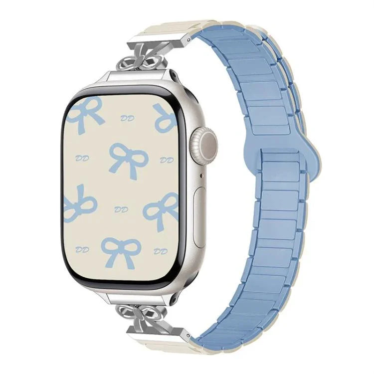 Bow Small Waist Magnetic Silicone Watch Band, For Apple Watch 46mm / 49mm / 45mm / 44mm, For Apple Watch 42mm / 41mm / 40mm / 38mm