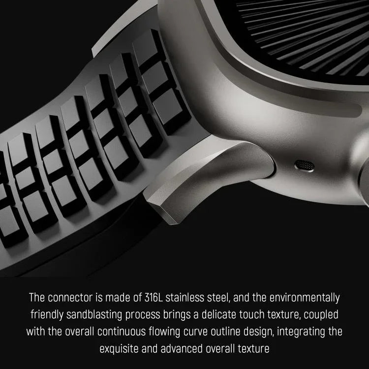 Knurled Texture Folding Buckle Silicone Watch Band, For Apple Watch 46mm / 49mm / 45mm / 44mm