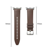 Metal Head Leather Skin Silicone Watch Band, For Samsung Galaxy Watch8 / Watch8 Classic