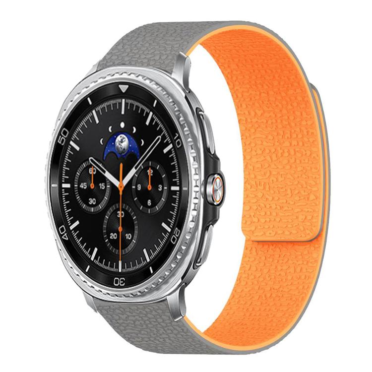 Lychee Texture Soft Magnetic Silicone Watch Band, For Samsung Galaxy Watch Ultra 47mm / Ultra 2025, For Samsung Galaxy Watch8 / 8 Classic