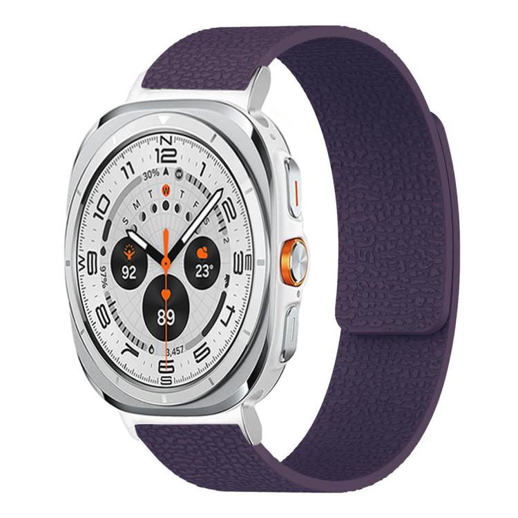 Lychee Texture Soft Magnetic Silicone Watch Band, For Samsung Galaxy Watch Ultra 47mm / Ultra 2025, For Samsung Galaxy Watch8 / 8 Classic