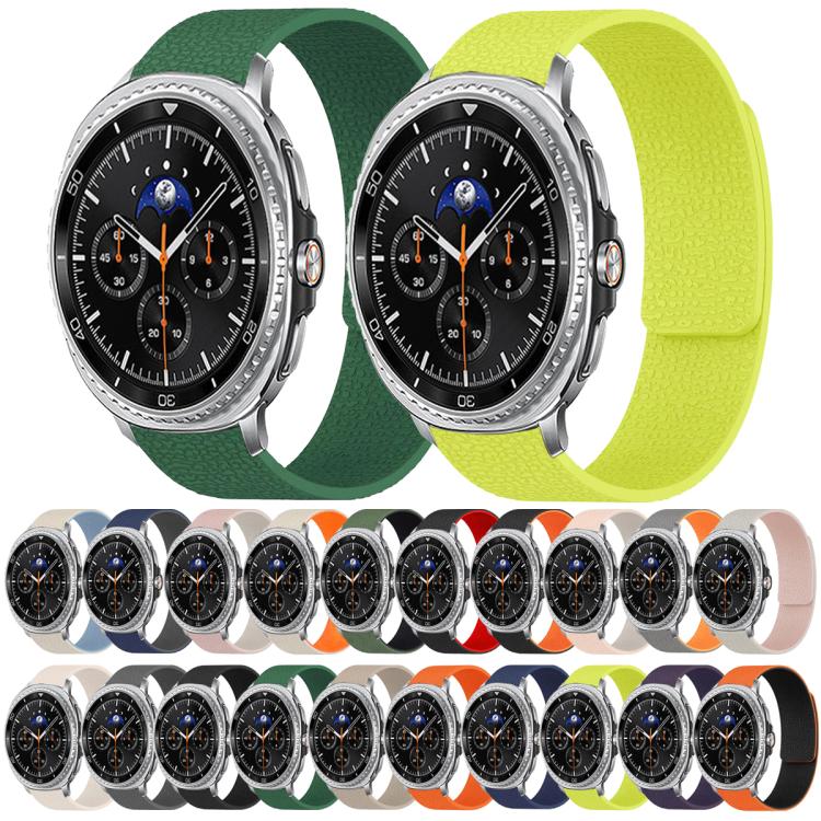 Lychee Texture Soft Magnetic Silicone Watch Band, For Samsung Galaxy Watch Ultra 47mm / Ultra 2025, For Samsung Galaxy Watch8 / 8 Classic