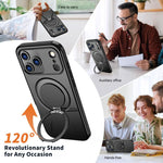 Kalebol Magnetic MagSafe Rotation Holder PC Phone Case, For iPhone 18 Pro, For iPhone 18 Pro Max, For iPhone 17 Pro Max, For iPhone 17 Pro, For iPhone 17, For iPhone Air