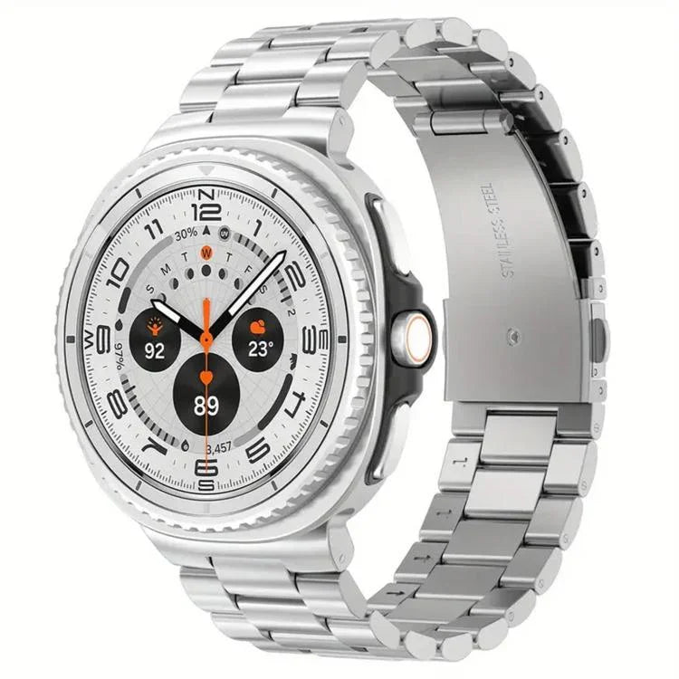 Integrated Three Beads Metal Titanium Watch Band, For Samsung Galaxy Watch8 / Watch8 Classic