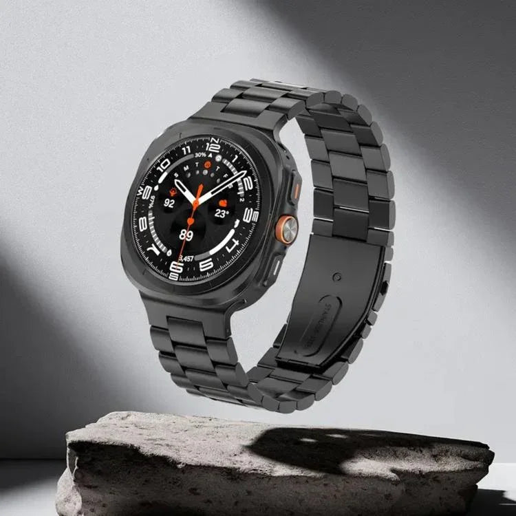 Integrated Three Beads Metal Titanium Watch Band, For Samsung Galaxy Watch8 / Watch8 Classic