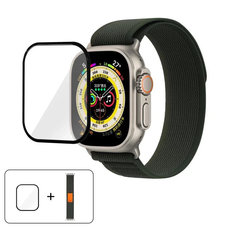 Wild Path Loop Nylon Watch Band with 3D Curved Film, For Apple Watch 6 / 5 / 4 / SE 40mm, For Apple Watch Ultra / 2 49mm, For Apple Watch Series 9 / 8 / 7 45mm