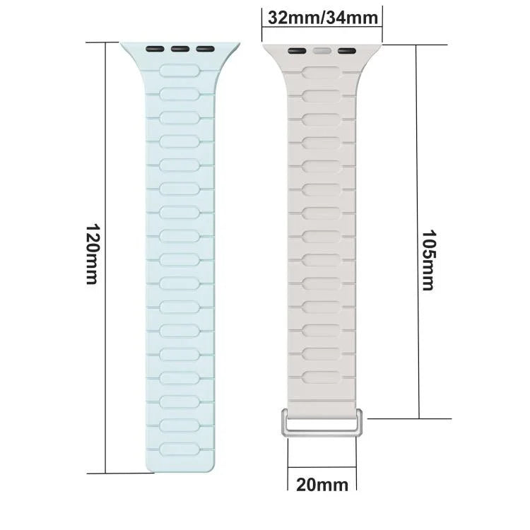 I-Shaped Magnetic Silicone Watch Band, For Apple Watch 46mm / 49mm / 45mm / 44mm, For Apple Watch 42mm / 41mm / 40mm / 38mm
