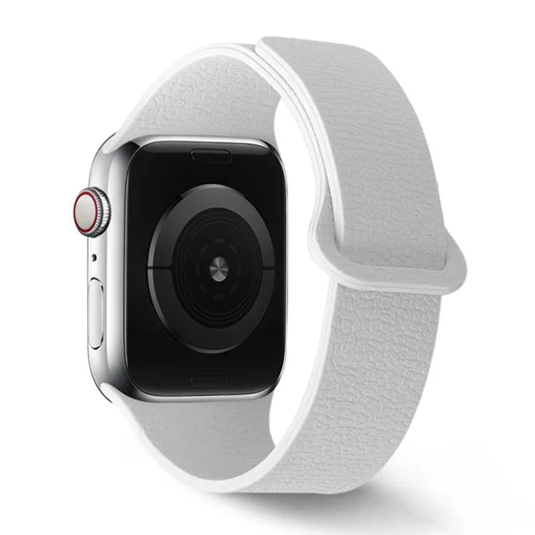 Lychee Pattern Magnetic Loop Silicone Watch Band, For Apple Watch 46mm / 49mm / 45mm / 44mm, For Apple Watch 42mm / 41mm / 40mm / 38mm