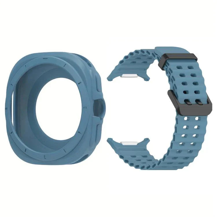 Silicone Watch Cover Marine Dual Buckle Silicone Watch Band, For Samsung Galaxy Watch 47mm / Ultra 2025