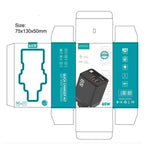 FC1 3-in-1 70cm Retractable Type-C Cable, PD3.0, QC3.0 USB Phone Charger, UK Plug, UK Plug