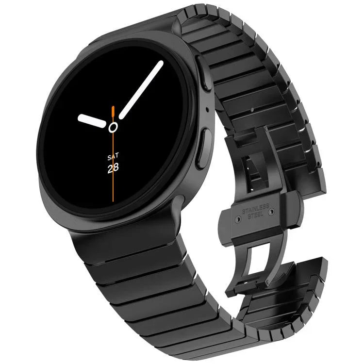 One Beads Butterfly Buckle Stainless Steel Watch Band, For Samsung Galaxy Watch8 / Watch8 Classic