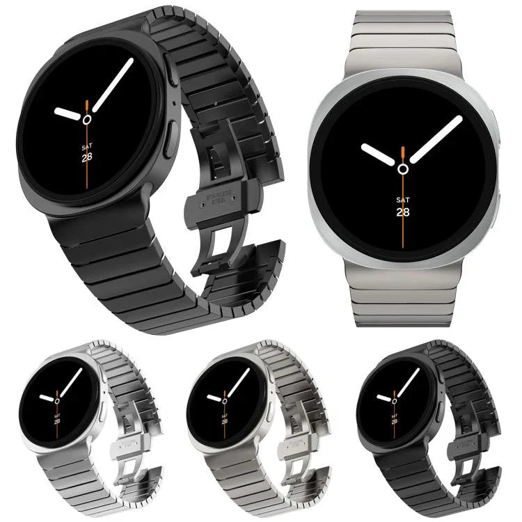 One Beads Butterfly Buckle Stainless Steel Watch Band, For Samsung Galaxy Watch8 / Watch8 Classic