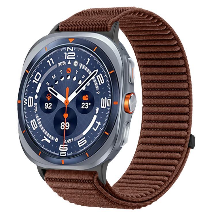 Woven Nylon Hook And Loop Fastener Metal Interface Watch Band, For Samsung Galaxy Watch Ultra 47mm / Ultra 2025