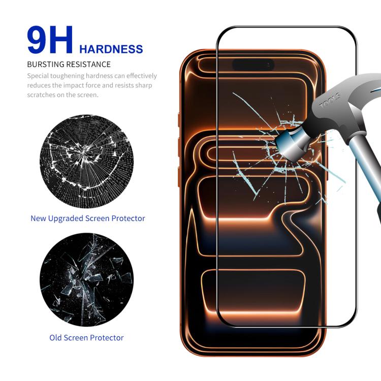 5pcs ENKAY Thickened Glue No White Edge High Aluminum-silicon Tempered Glass Film, For iPhone 18 Pro, For iPhone 18 Pro Max, For iPhone 17 Pro Max, For iPhone 17 Pro, For iPhone 17, For iPhone Air