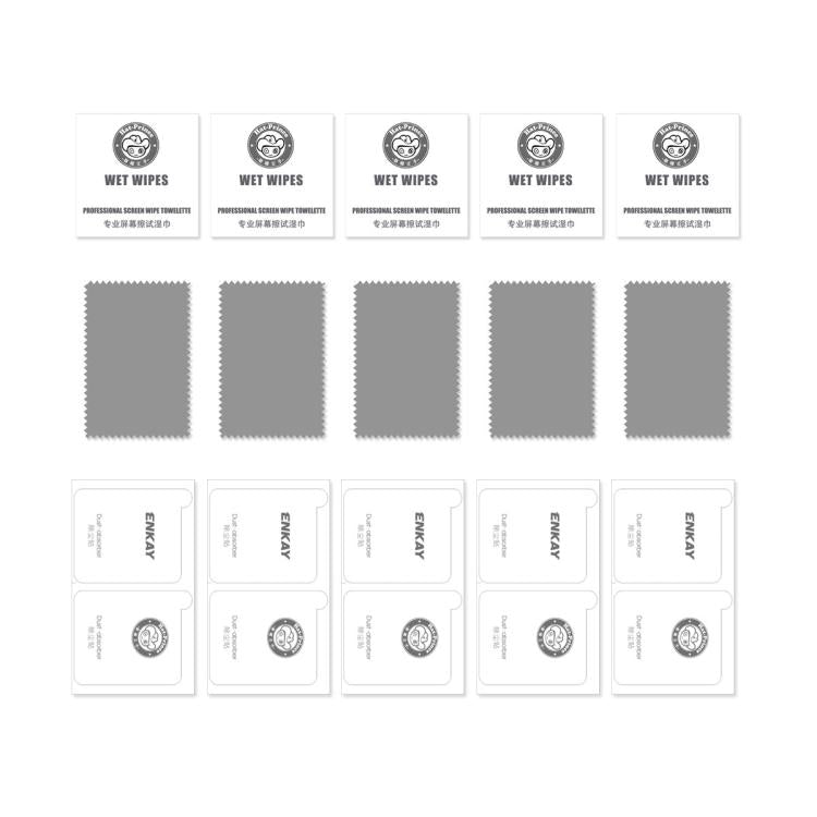 5pcs ENKAY Thickened Glue No White Edge High Aluminum-silicon Tempered Glass Film, For iPhone 18 Pro, For iPhone 18 Pro Max, For iPhone 17 Pro Max, For iPhone 17 Pro, For iPhone 17, For iPhone Air
