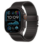Metal Clasp Coarse Mesh Milan Stainless Steel Watch Band, For Apple Watch 46mm / 49mm / 45mm / 44mm