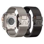 Metal Clasp Coarse Mesh Milan Stainless Steel Watch Band, For Apple Watch 46mm / 49mm / 45mm / 44mm