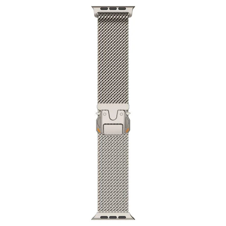 Metal Clasp Coarse Mesh Milan Stainless Steel Watch Band, For Apple Watch 46mm / 49mm / 45mm / 44mm