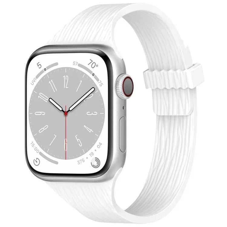 Water Wood Grain Small Waist Magnetic Silicone Watch Band, For Apple Watch 46mm / 49mm / 45mm / 44mm, For Apple Watch 42mm / 41mm / 40mm / 38mm