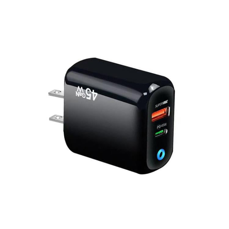 GaN 45W PD3.0 + QC3.0 Fully Compatible Protocol Charger for Laptops / Tablets，US Plug, US Plug