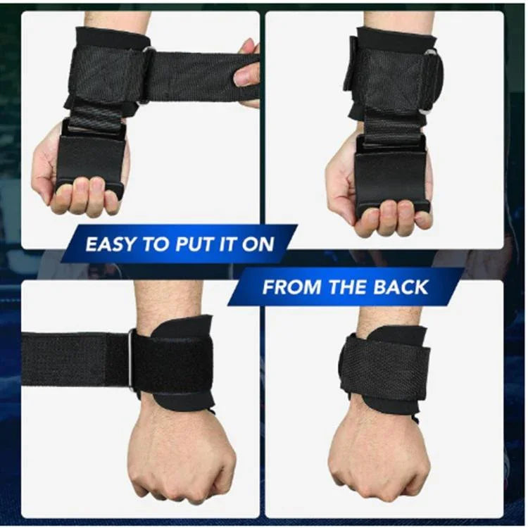 1 Pair Fitness Steel Plate Assist Hook Wristband
